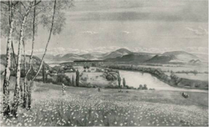 Fig. 1 The Rhine Valley near Säckingen, 1899, oil on canvas, 108 x 178 cm, Kunsthalle Karlsruhe