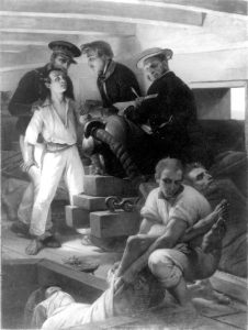 Fig. 1 Horace Vernet, Le Choléra morbus à bord de la Melpomène, oil on canvas, 273 x 192 cm, signed and dated Horace Vernet, Rome 1834, Musée des beaux-arts de Marseille