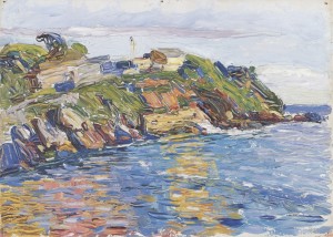 Abb. 1 Wassily Kandinsky, Bucht von Rapallo, 1906, Öl auf Karton, 23.9 x 33 cm,  Städtische Galerie im Lenbachhaus, München
