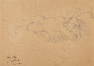 Fig. 1 Sir Walter Richard Sickert, Nude on a Couch, 1902-4, pencil on paper, 30.9 x 22.3 cm, Princeton University Art Gallery 