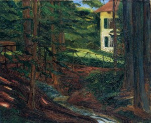 Abb. 1 Wilhelm Trübner, Villa Goes am Starnberger See, 1912, Öl auf Leinwand, 41 x 51 cm, Privatbesitz